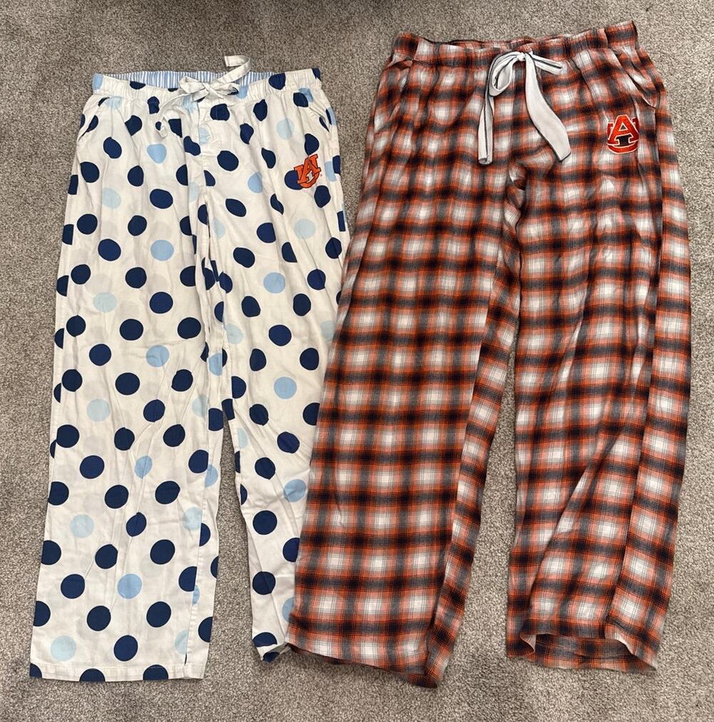 Auburn Tigers Concepts Sport Pajama Pants Bundle Women's Large Plaid Polka Dot